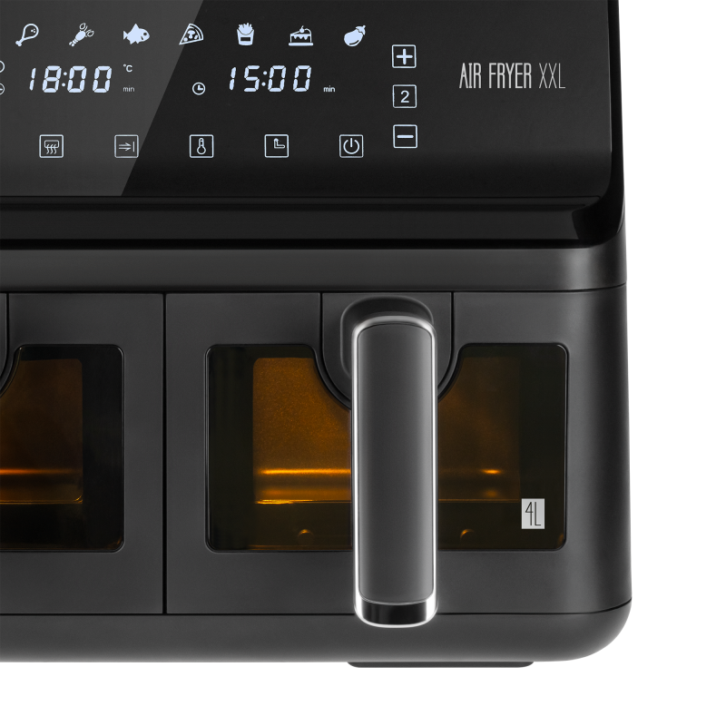 Frytkownica beztłuszczowa TEESA AIR FRYER DUAL POT XXL 8L 2700W