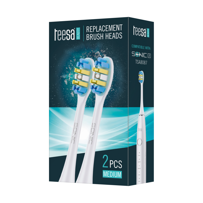 Główki do szczoteczki sonicznej TEESA SONIC 2 TSA8087-W średnie