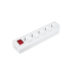 Gniazdo przedłużacza x 5 z uziemieniem i wyłącznikiem białe GN-50W