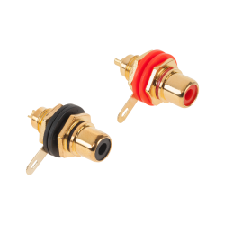 Gniazdo RCA złote montaż HQ Cabletech