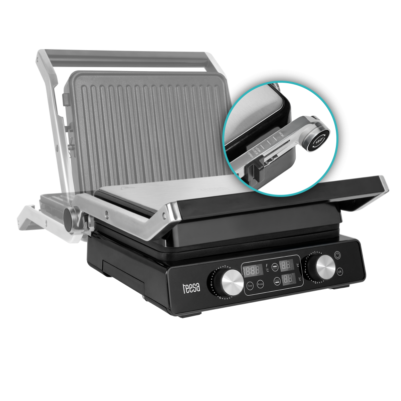 Grill elektryczny TEESA , panini grill , opiekacz, 3 pozycje , wyjmowane wkłady, 2000W