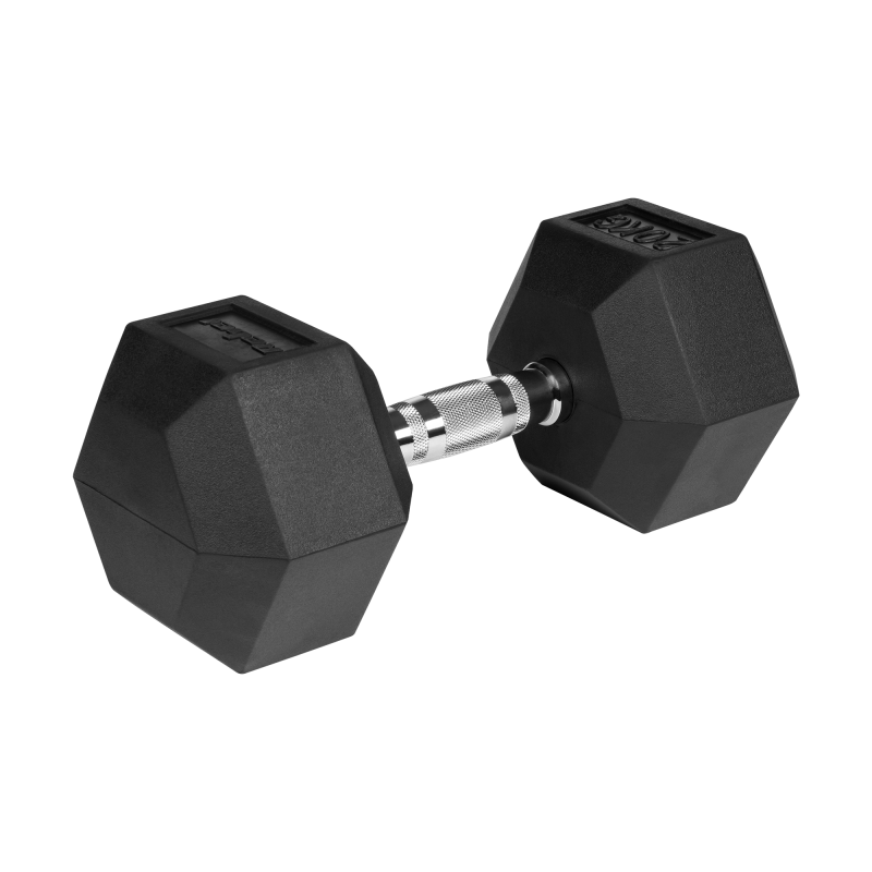 Hantel żeliwny gumowany HEX 20 kg REBEL ACTIVE