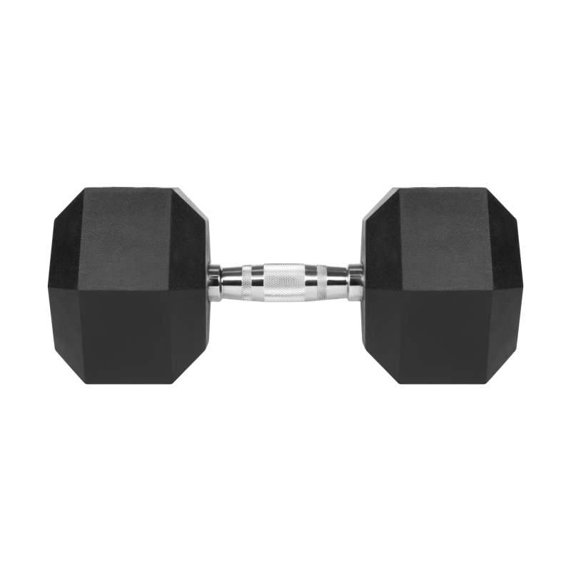 Hantel żeliwny gumowany HEX 27,5 kg REBEL ACTIVE