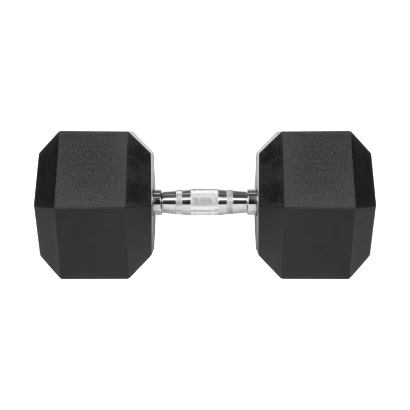 Hantel żeliwny gumowany HEX 37,5 kg REBEL ACTIVE