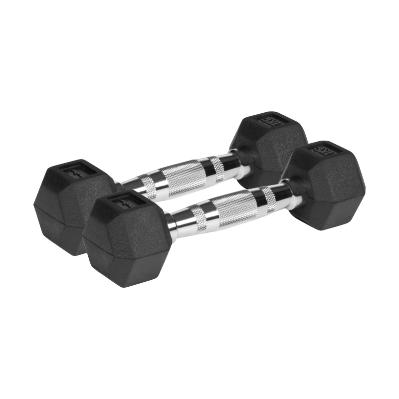 Hantle żeliwne gumowane HEX 2x1 kg REBEL ACTIVE