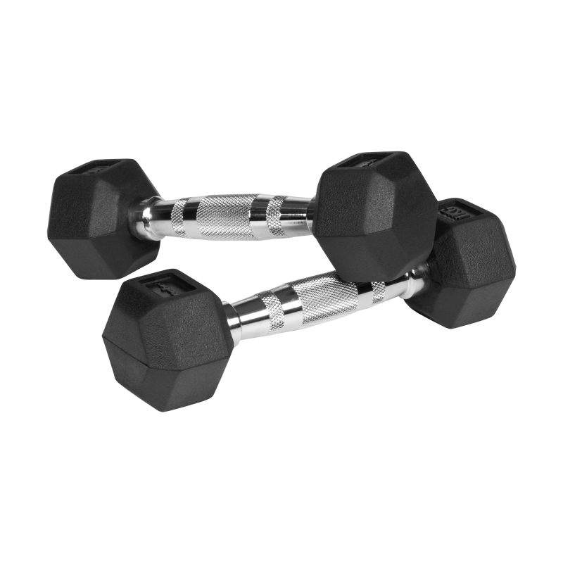 Hantle żeliwne gumowane HEX 2x1 kg REBEL ACTIVE