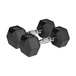 Hantle żeliwne gumowane HEX 2x10 kg REBEL ACTIVE