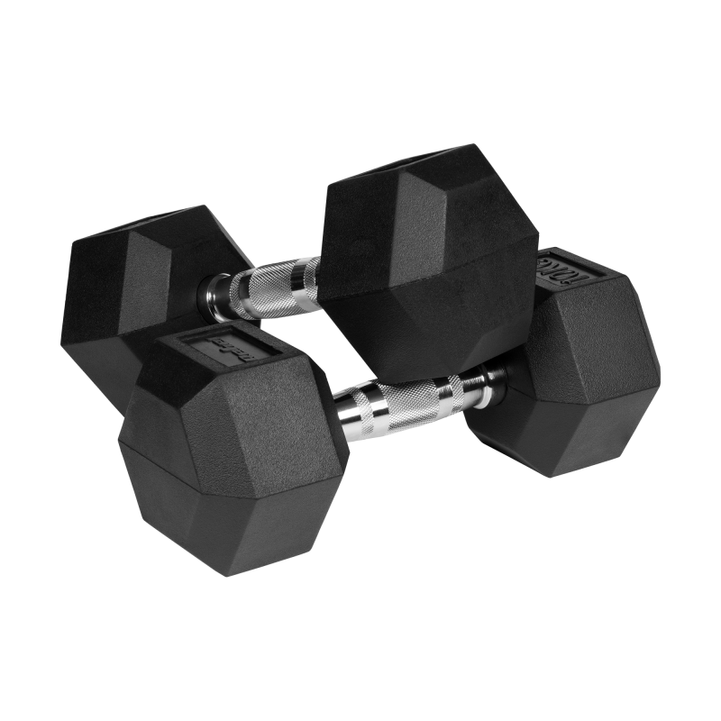 Hantle żeliwne gumowane HEX 2x10 kg REBEL ACTIVE