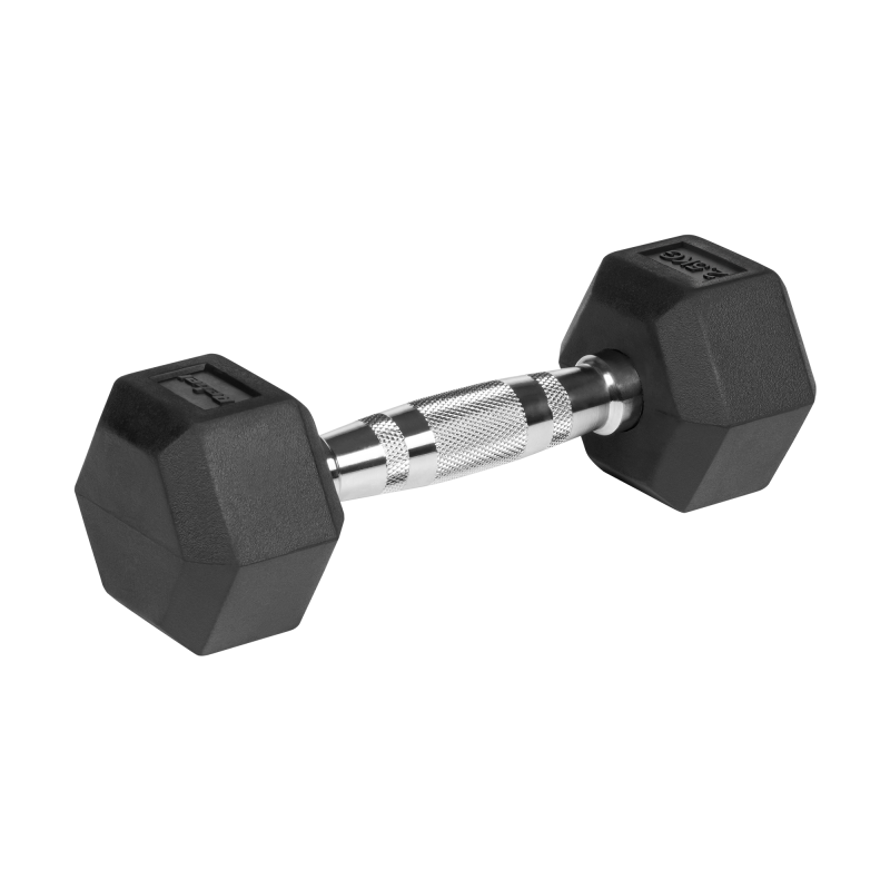 Hantle żeliwne gumowane HEX 2x2.5 kg REBEL ACTIVE