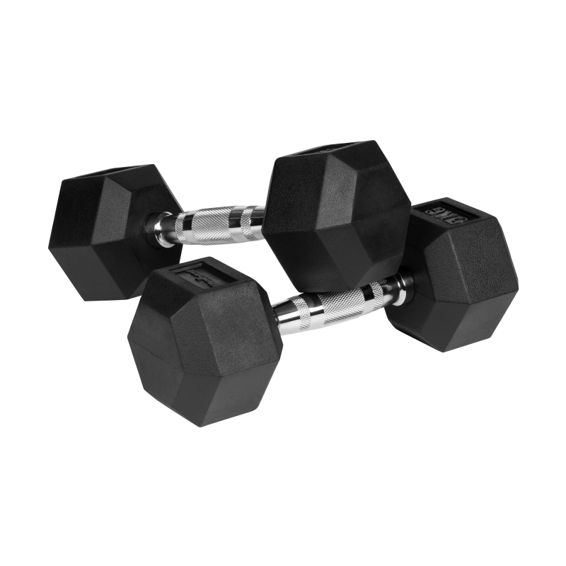 Hantle żeliwne gumowane HEX 2x5 kg REBEL ACTIVE