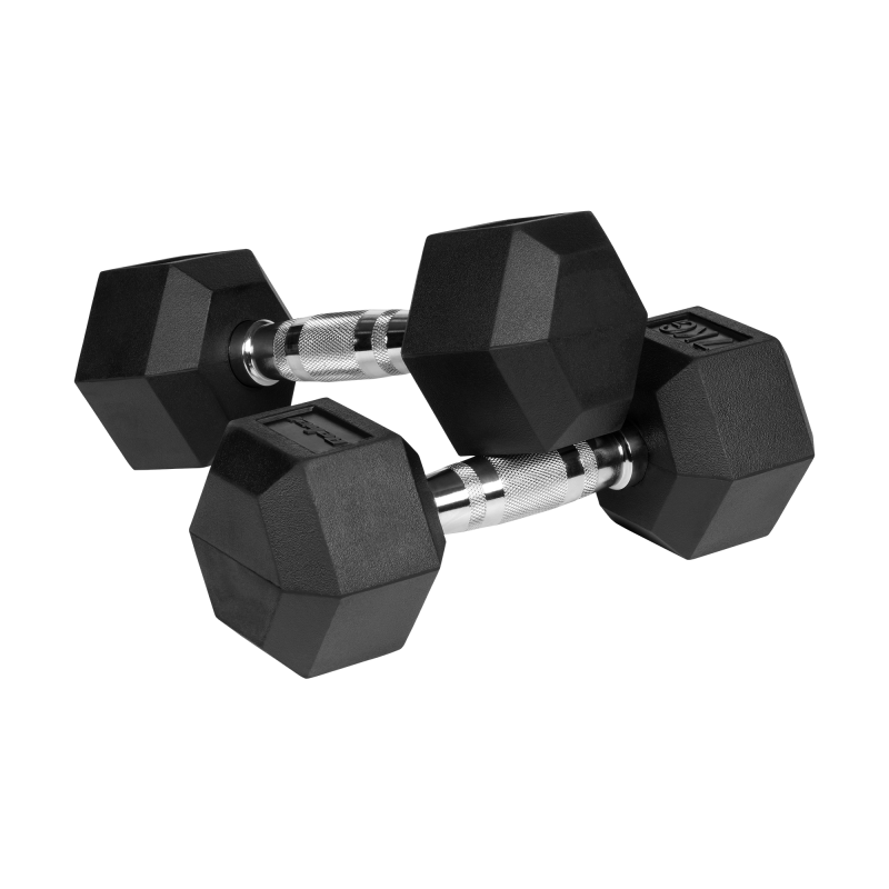 Hantle żeliwne gumowane HEX 2x7 kg REBEL ACTIVE