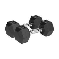 Hantle żeliwne gumowane HEX 2x7.5 kg REBEL ACTIVE