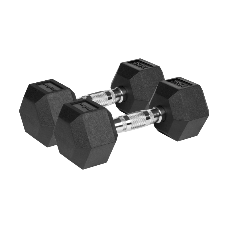 Hantle żeliwne gumowane HEX 2x7.5 kg REBEL ACTIVE