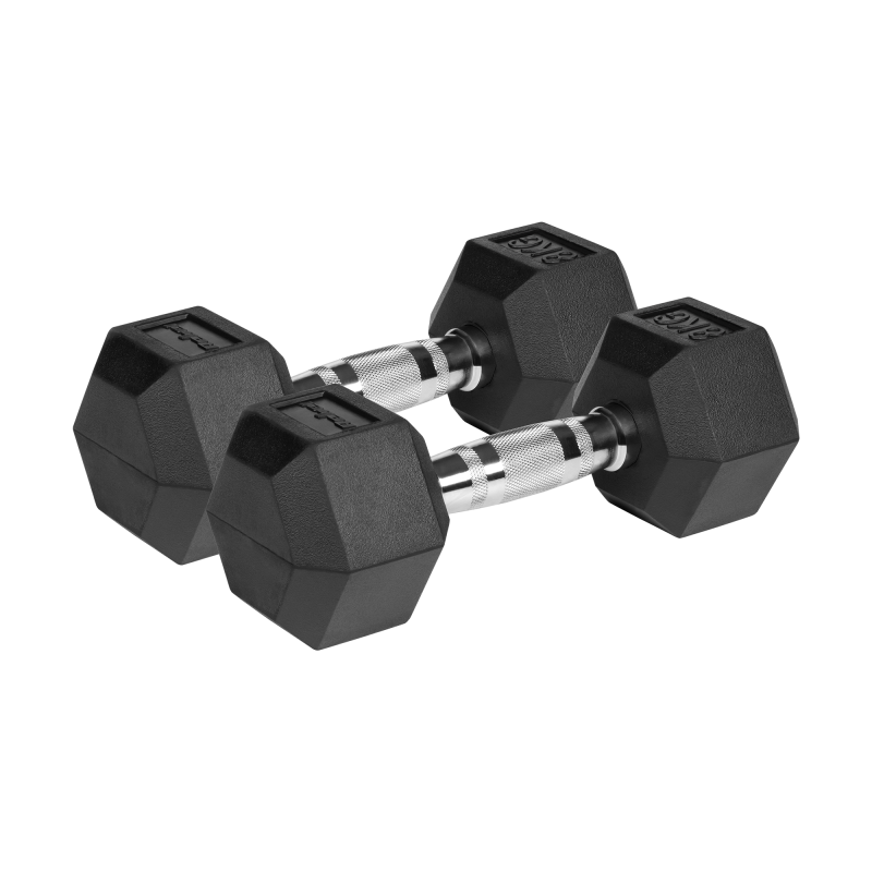 Hantle żeliwne gumowane HEX 2x8 kg REBEL ACTIVE