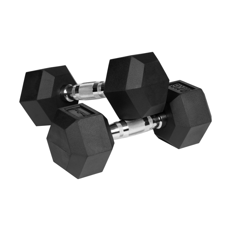 Hantle żeliwne gumowane HEX 2x8 kg REBEL ACTIVE