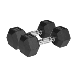 Hantle żeliwne gumowane HEX 2x9 kg REBEL ACTIVE