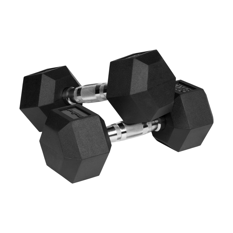 Hantle żeliwne gumowane HEX 2x9 kg REBEL ACTIVE