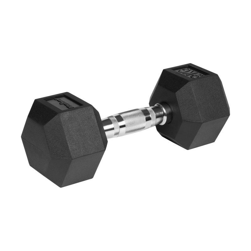 Hantle żeliwne gumowane HEX 2x9 kg REBEL ACTIVE