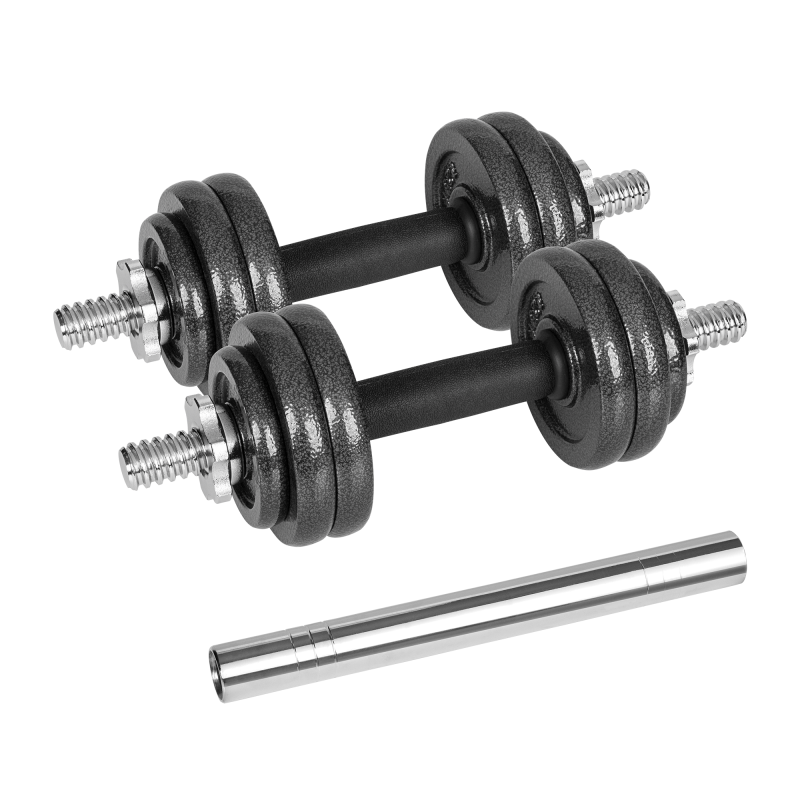 Hantle żeliwne regulowane w walizce z gryfem, zestaw 15kg REBEL ACTIVE