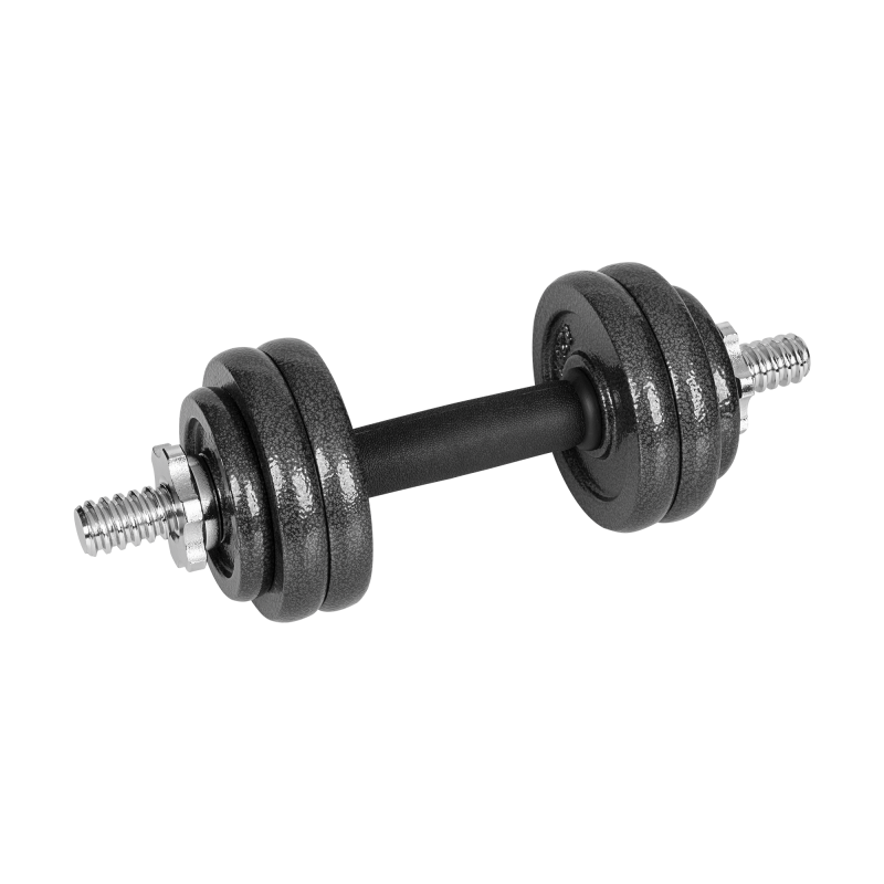 Hantle żeliwne regulowane w walizce z gryfem, zestaw 15kg REBEL ACTIVE