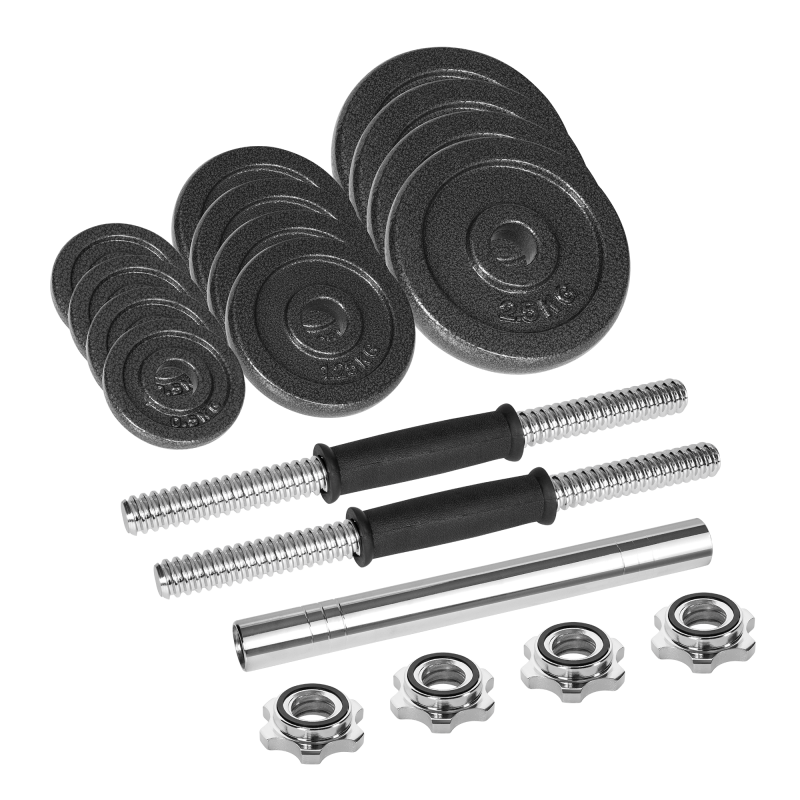 Hantle żeliwne regulowane w walizce z gryfem, zestaw 20kg REBEL ACTIVE