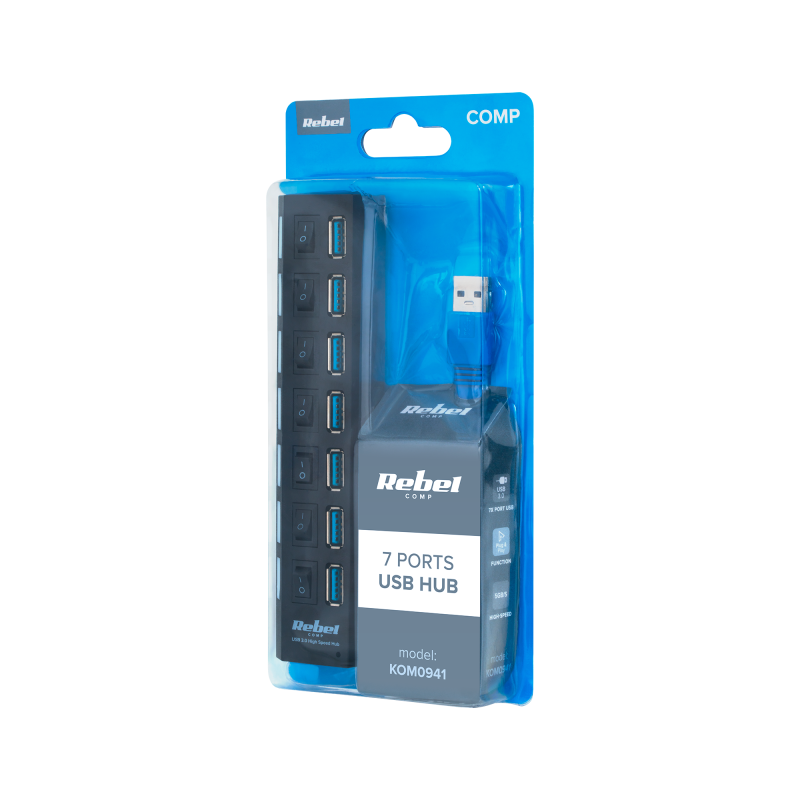 HUB USB 3.0 7 portowy Rebel