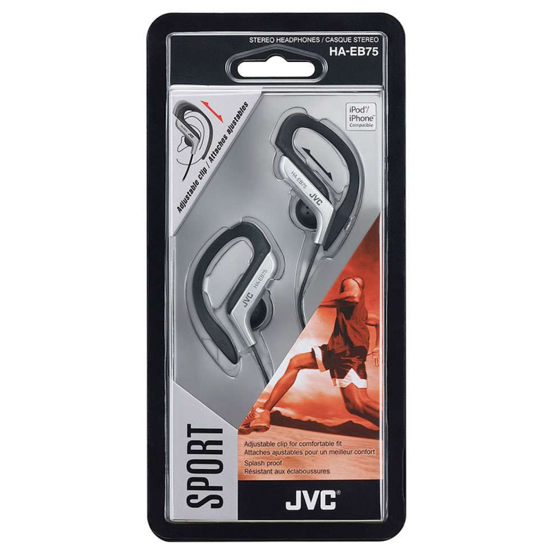 JVC HE-EB75 Słuchawki sportowe za ucho srebrne