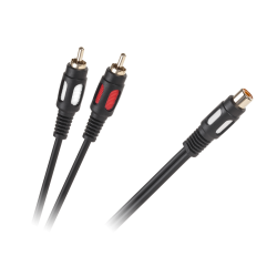 Kabel 1RCA gniazdo - 2 wtyki RCA 25cm