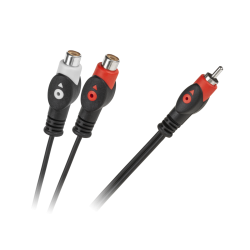 Kabel 1RCA wtyk-2RCA gniazdo 1.8m łezka
