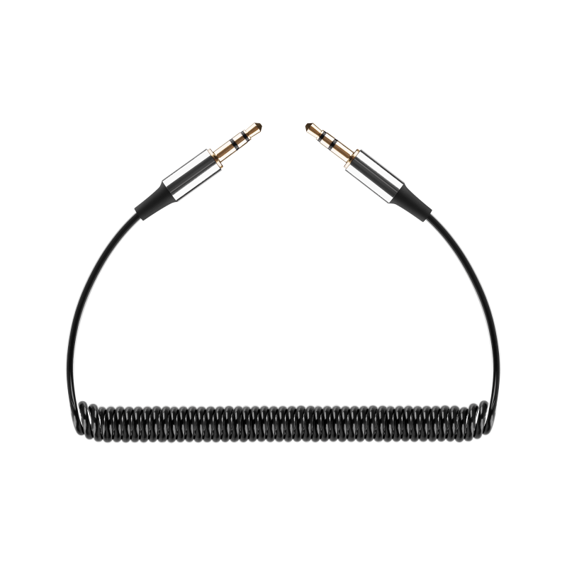 Kabel audio Jack 3.5 wtyk - wtyk REBEL spirala 100 cm