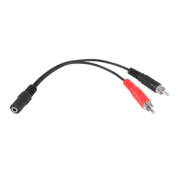Kabel gniazdo jack 3.5-2xRCA 20cm