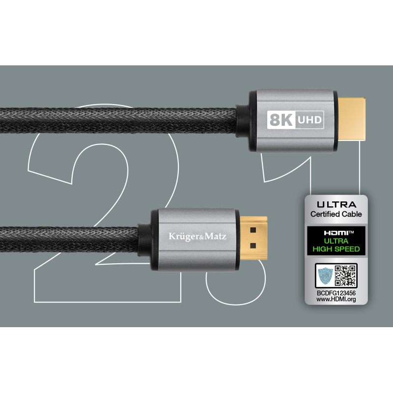 Kabel HDMI-HDMI 2.1 8K 1,8 m Kruger&Matz