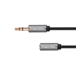 Kabel jack 3.5 wtyk stereo - 3.5 gniazdo stereo 1.8m Kruger&Matz Basic