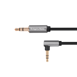 Kabel jack 3.5 wtyk stereo - 3.5 wtyk kątowy stereo 1m Kruger&Matz Basic