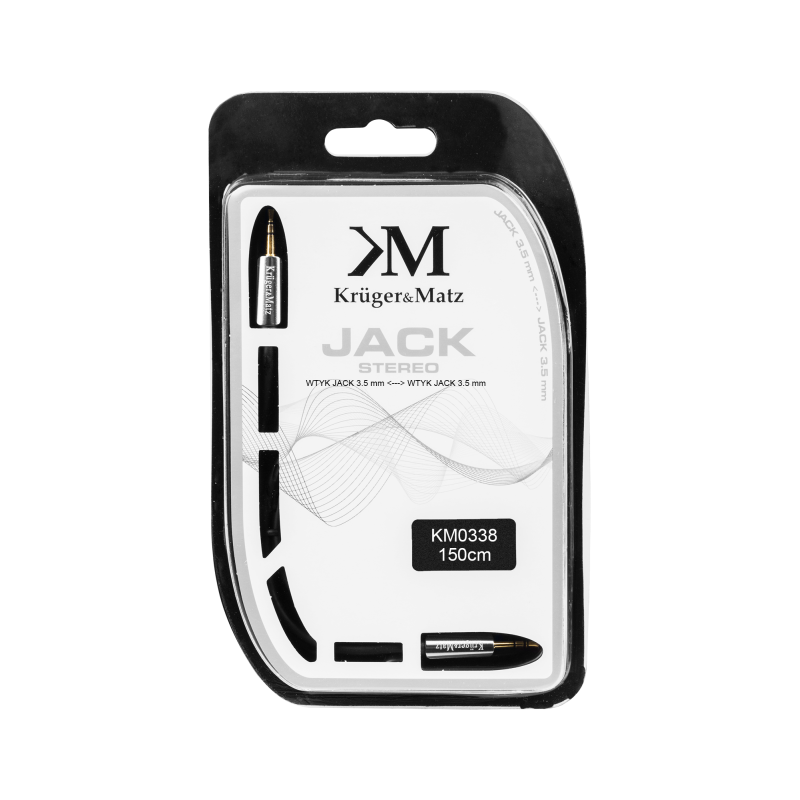 Kabel stereo jack 3.5 wtyk - wtyk 1.5m Kruger&Matz kabel sprężynka