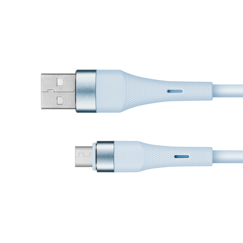 Kabel USB - microUSB 1 m silikonowy niebieski Kruger&Matz Basic