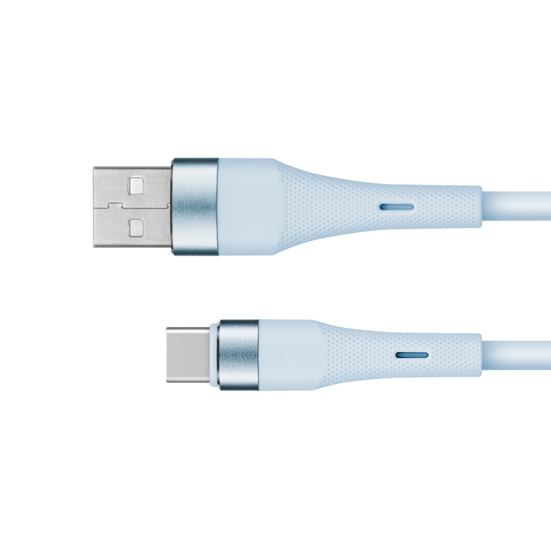Kabel USB - USB typu C 1 m silikonowy niebieski Kruger&Matz Basic