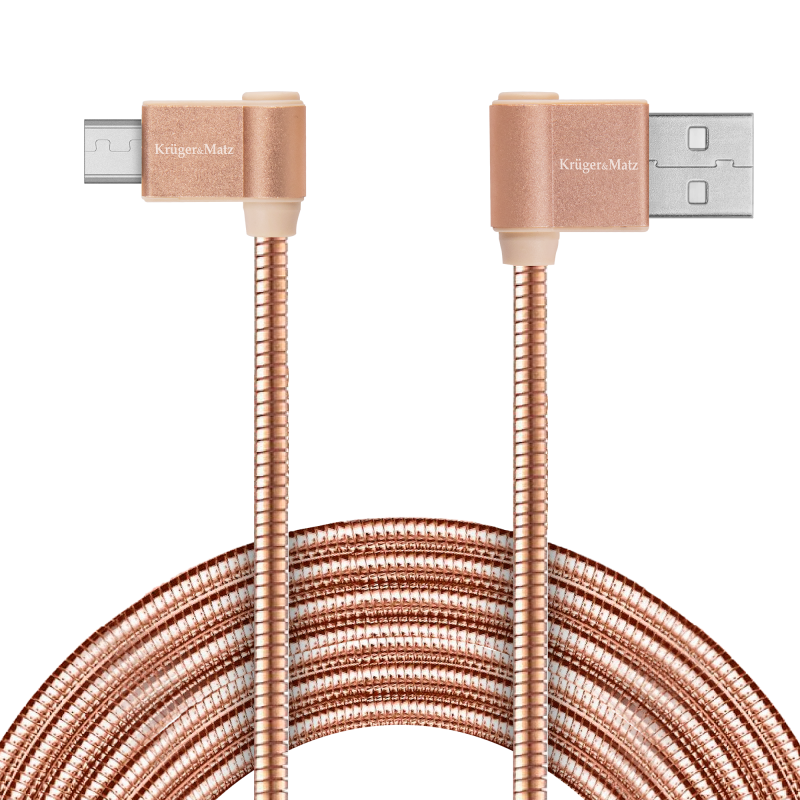 Kabel USB - wtyk kątowy typu C 1m 3A Kruger&Matz