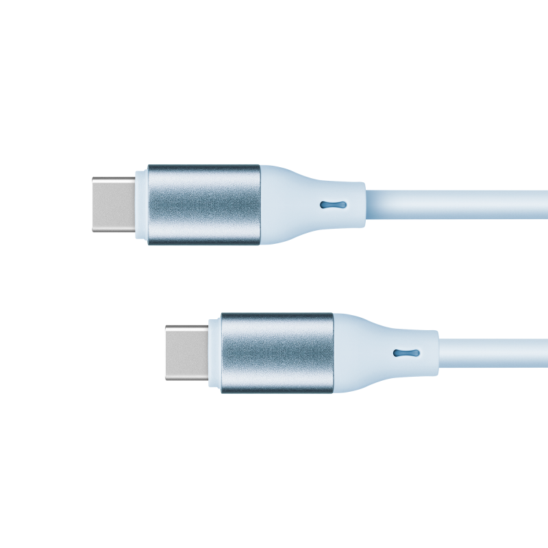 Kabel USB typu C - USB typu C 100 W 1 m silikonowy niebieski Kruger&Matz Basic
