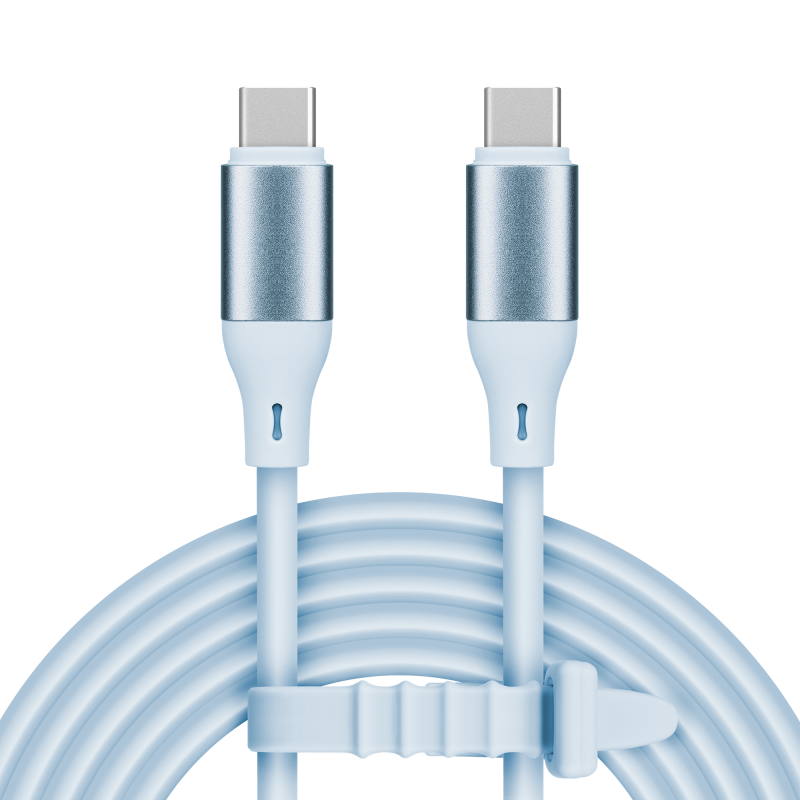 Kabel USB typu C - USB typu C 100 W 1 m silikonowy niebieski Kruger&Matz Basic