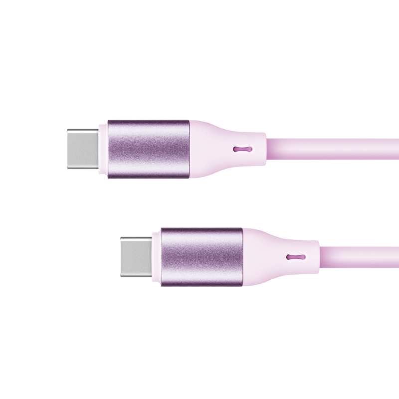 Kabel USB typu C - USB typu C 100 W 1 m silikonowy różowy Kruger&Matz Basic