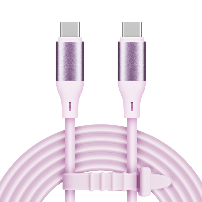 Kabel USB typu C - USB typu C 100 W 1 m silikonowy różowy Kruger&Matz Basic