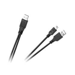 Kabel USB wtyk - wtyk + mini USB 5pin