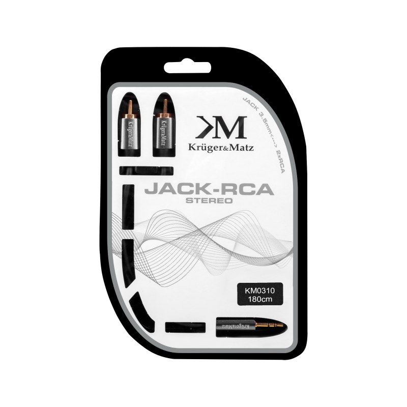 Kabel wtyk jack 3.5 - 2RCA stereo 1.8m Kruger&Matz