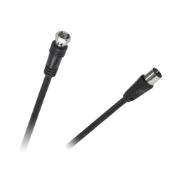 Kabel wtyk TV - wtyk F 1,8m czarny