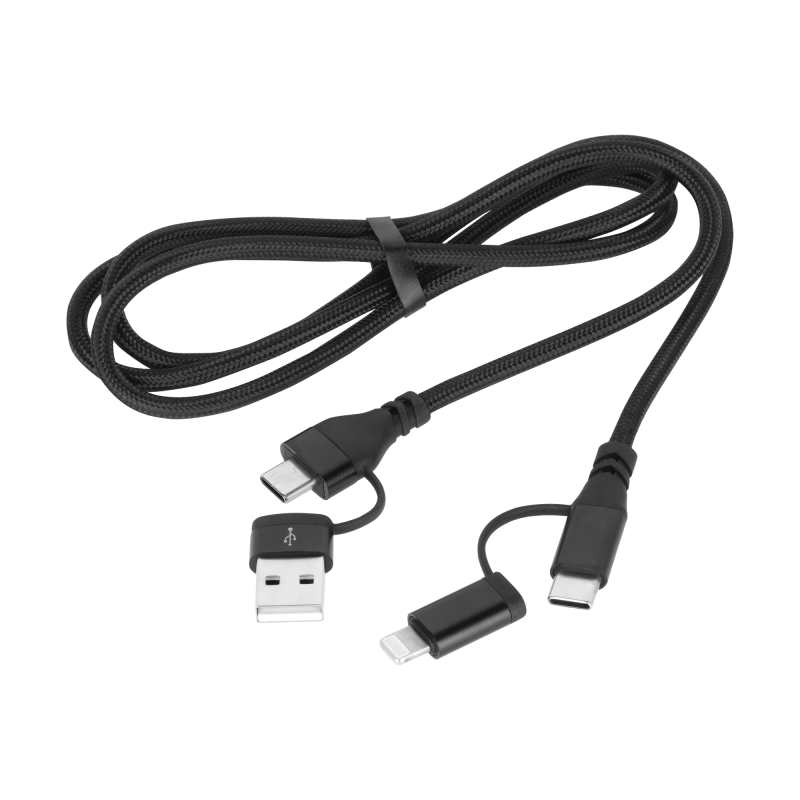 Kabel wtyk USB A/C - wtyk USB C/lightning (2+2) 1m