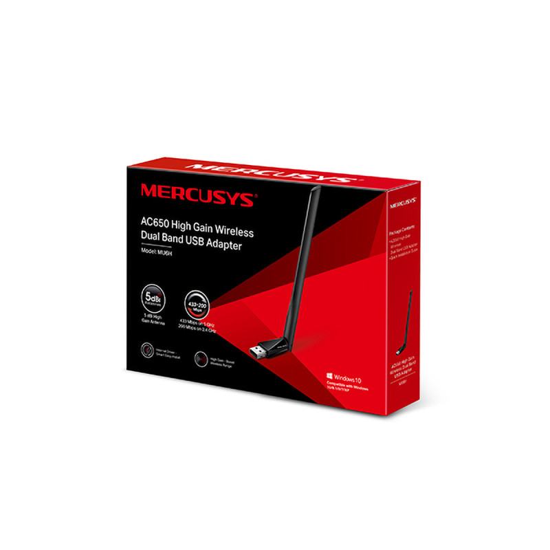 KARTA sieciowa USB 2.0 AC650, MU6H, bezprzewodowa,dwupasmowa, 433/200 Mb/s / MERCUSYS
