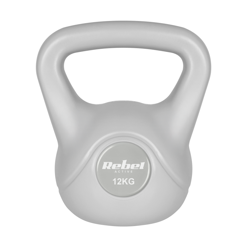 Kettlebell bitumiczny 12 kg szary REBEL ACTIVE