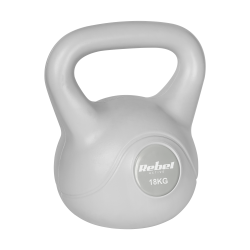 Kettlebell bitumiczny 18 kg szary REBEL ACTIVE