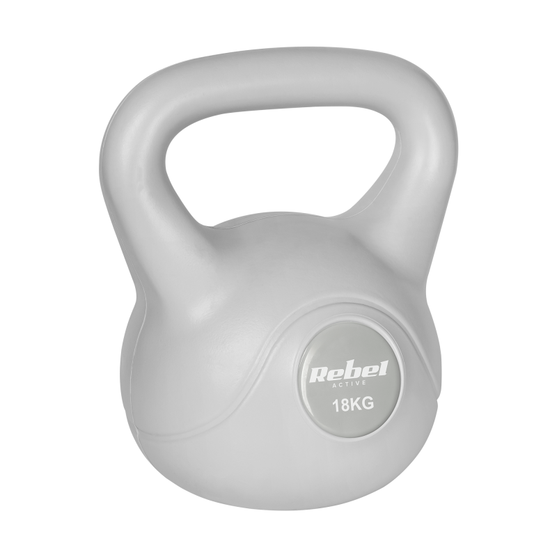 Kettlebell bitumiczny 18 kg szary REBEL ACTIVE